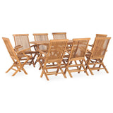 7 Piece Folding Outdoor Dining Set Solid Teak Wood 160 X 80 X 75 Cm