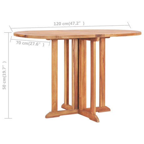 5 Piece Folding Outdoor Dining Set Solid Teak Wood 120 X 70 X 75 Cm