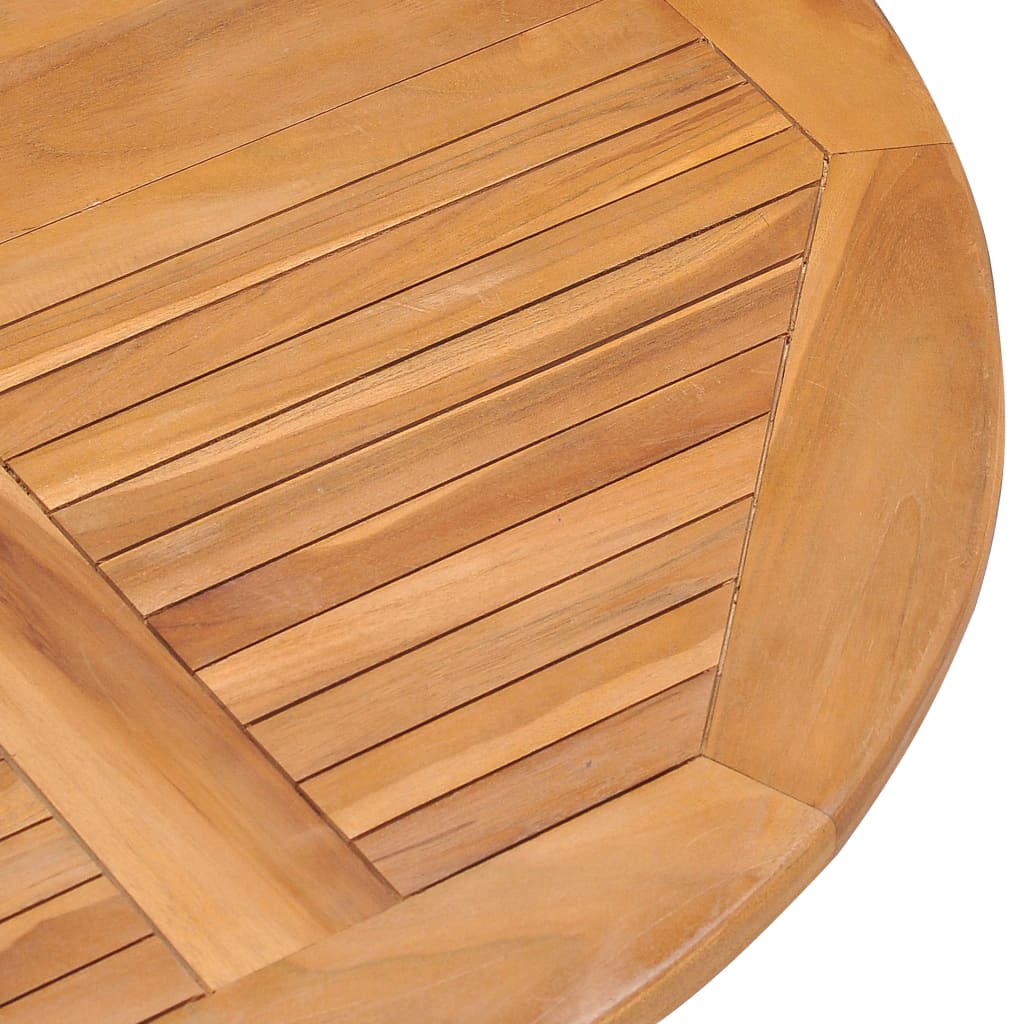 5 Piece Folding Outdoor Dining Set Solid Teak Wood Ø 90 X 75 Cm