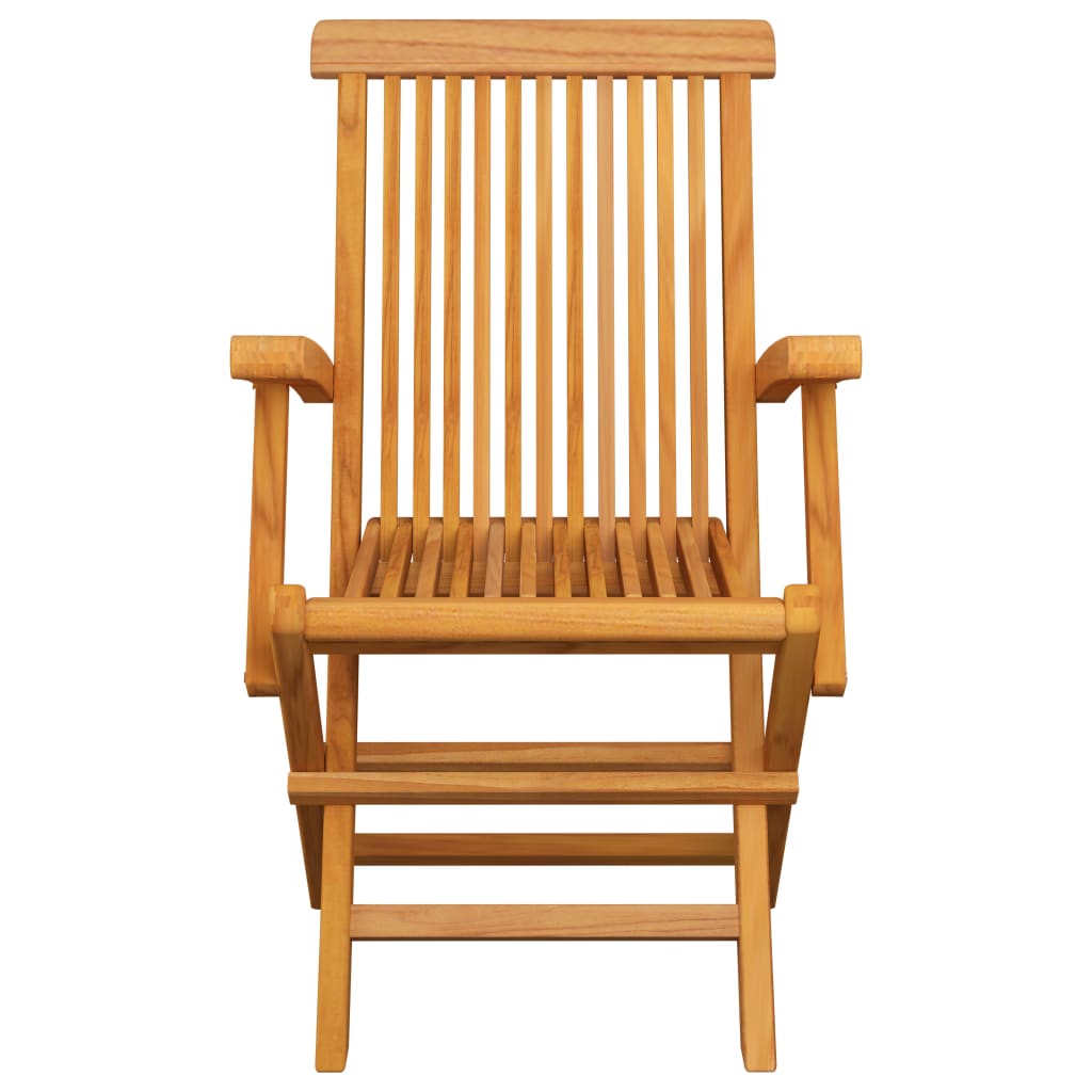 5 Piece Folding Outdoor Dining Set Solid Teak Wood Ø 90 X 75 Cm
