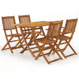 7 Piece Folding Outdoor Dining Set Solid Acacia Wood