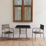 5 Piece Garden Dining Set Poly Rattan Grey