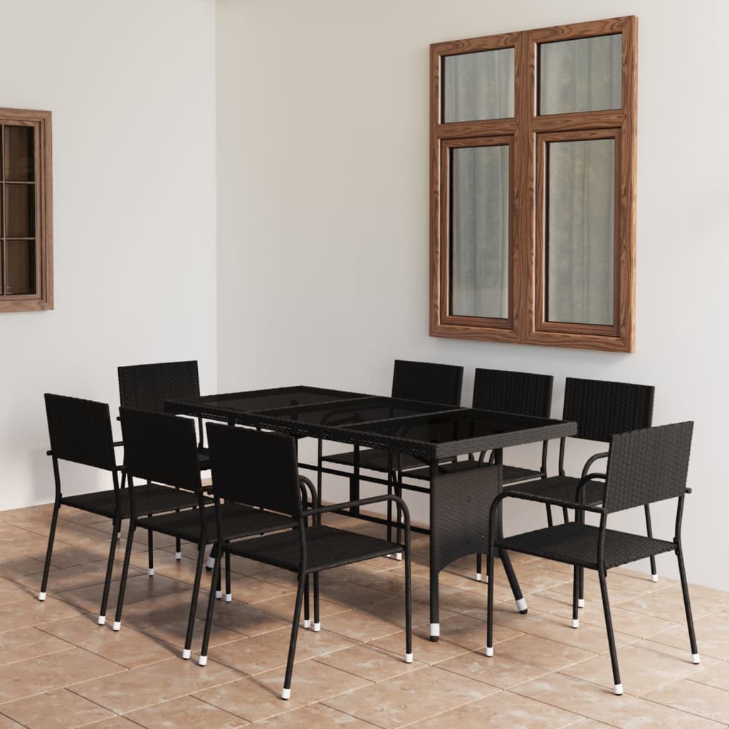 5 Piece Garden Dining Set Poly Rattan Grey