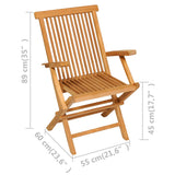 5 Piece Garden Dining Set Solid Teak Wood