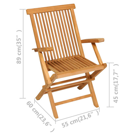5 Piece Garden Dining Set Solid Teak Wood