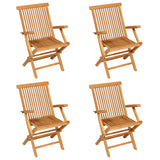5 Piece Garden Dining Set Solid Teak Wood