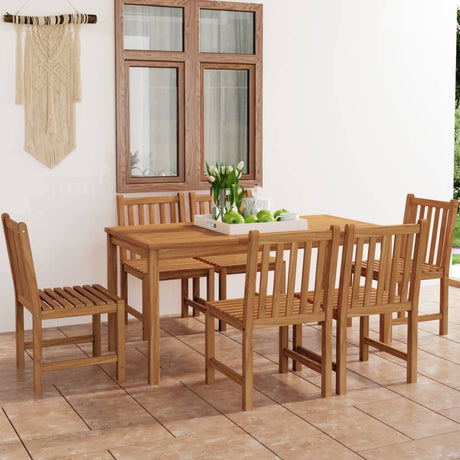 5 Piece Garden Dining Set Solid Teak Wood