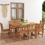 5 Piece Garden Dining Set Solid Wood Teak