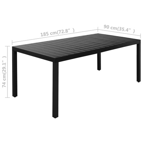 7 Piece Garden Dining Set Black
