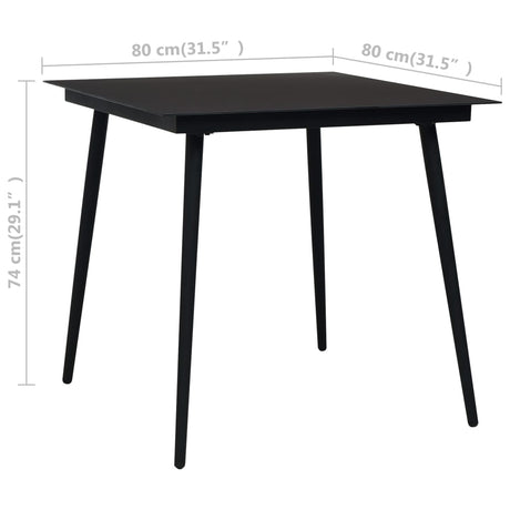 3 Piece Garden Dining Set Black