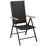 7 Piece Garden Dining Set Black And Brown