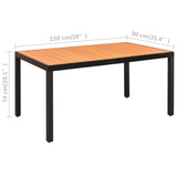 5 Piece Garden Dining Set Black And Brown