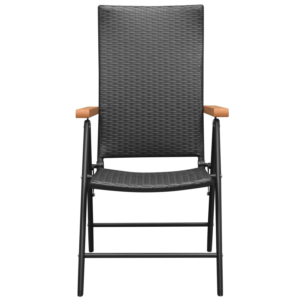 5 Piece Garden Dining Set Black And Brown