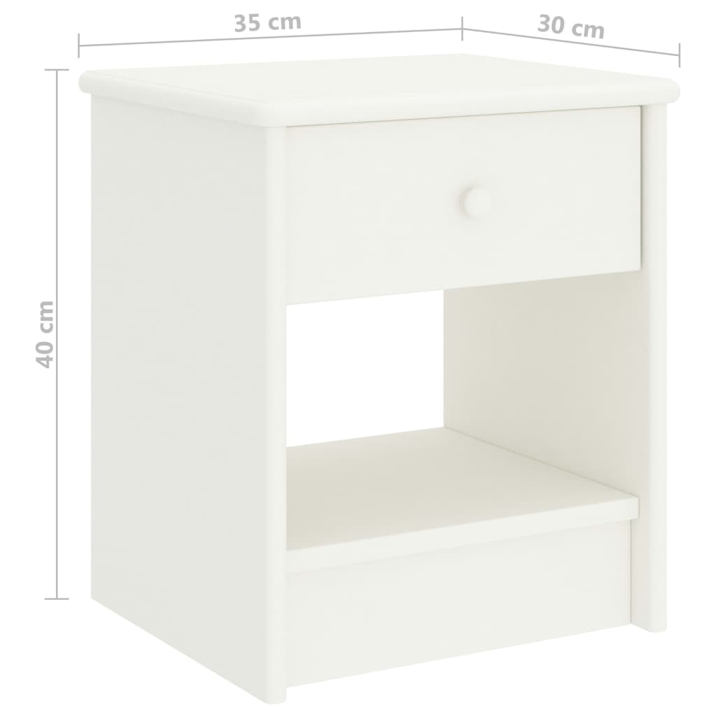 Bedside Cabinet 35X30X40 Cm Solid Pinewood