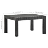 Garden Table Anthracite 58X58X41 Cm Pp Rattan