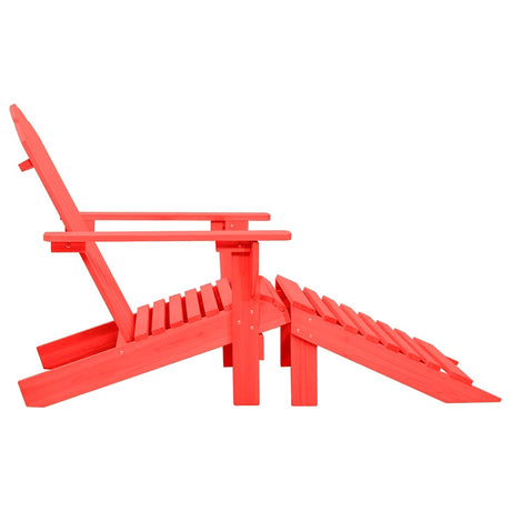 Garden Adirondack Chair With Ottoman Solid Fir Wood