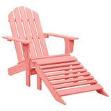 Garden Adirondack Chair With Ottoman Solid Fir Wood