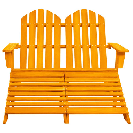 2-Seater Garden Adirondack Chair&Ottoman Fir Wood