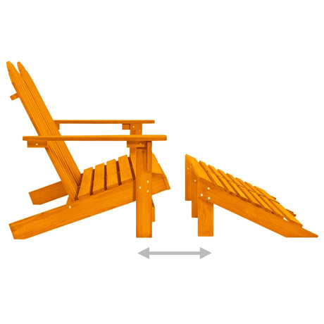 2-Seater Garden Adirondack Chair&Ottoman Fir Wood