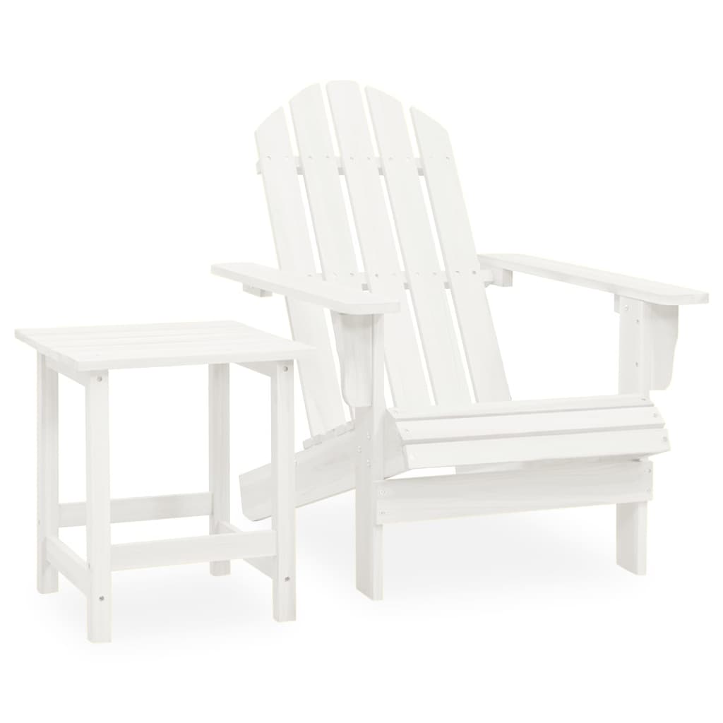 Garden Adirondack Chair With Table Solid Fir Wood