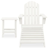 Garden Adirondack Chair With Ottoman&Table Solid Fir Wood