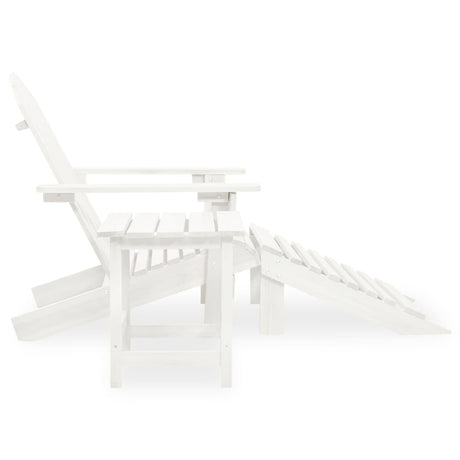 Garden Adirondack Chair With Ottoman&Table Solid Fir Wood