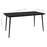 5 Piece Outdoor Dining Set Pvc Rattan Black