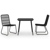 3 Piece Outdoor Dining Set Poly Rattan And Glass