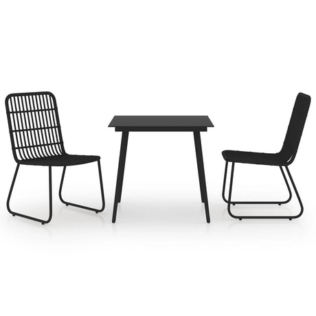 3 Piece Outdoor Dining Set Poly Rattan And Glass