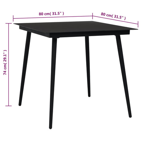 5 Piece Garden Dining Set Black Pvc Rattan
