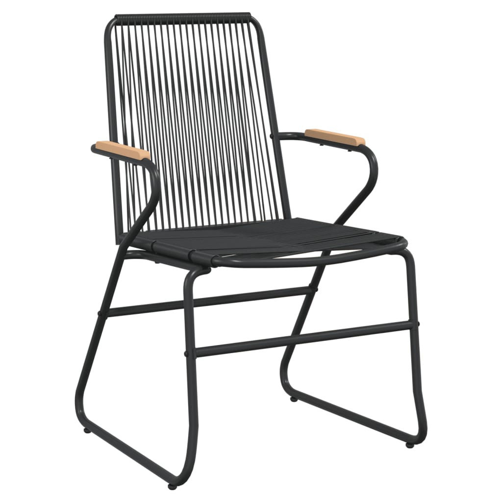 5 Piece Garden Dining Set Black Pvc Rattan