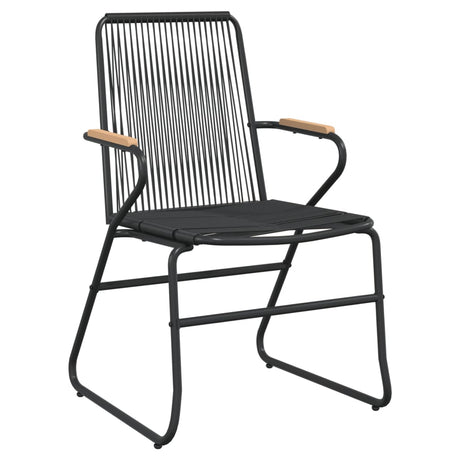 5 Piece Garden Dining Set Black Pvc Rattan
