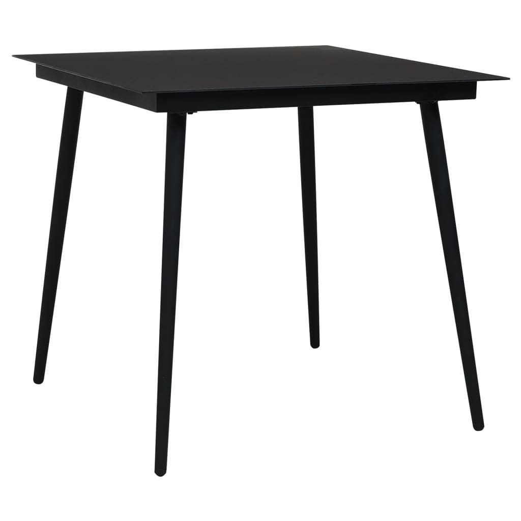 5 Piece Garden Dining Set Black Pvc Rattan