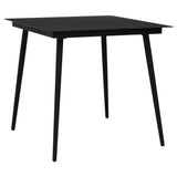 5 Piece Garden Dining Set Black Pvc Rattan