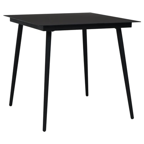 5 Piece Garden Dining Set Black Pvc Rattan