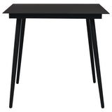 5 Piece Garden Dining Set Black Pvc Rattan