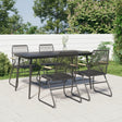 7 Piece Garden Dining Set Black Pvc Rattan