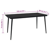 7 Piece Garden Dining Set Black Pvc Rattan