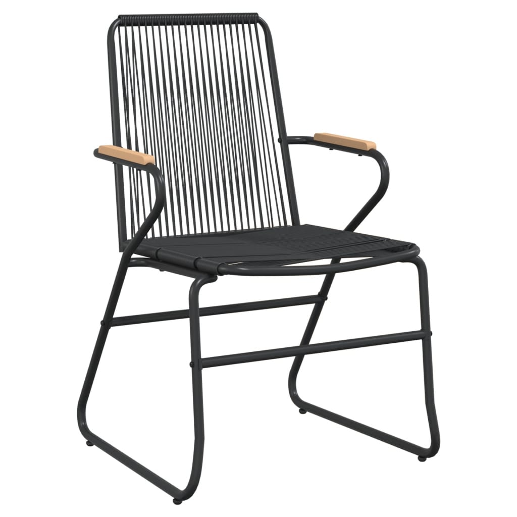 7 Piece Garden Dining Set Black Pvc Rattan