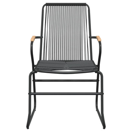 7 Piece Garden Dining Set Black Pvc Rattan