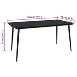 7 Piece Garden Dining Set Black Pvc Rattan