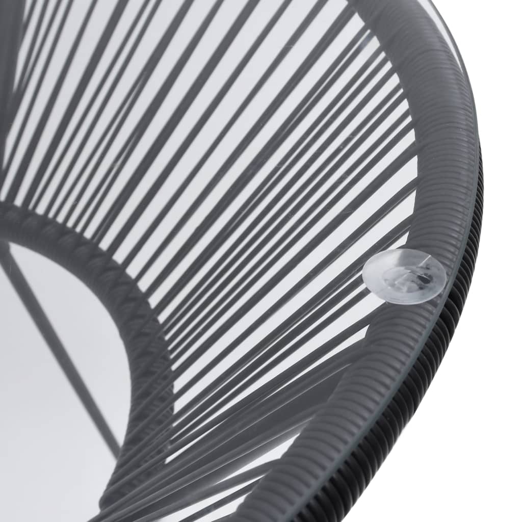3 Piece Outdoor Dining Set Pvc Rattan Black