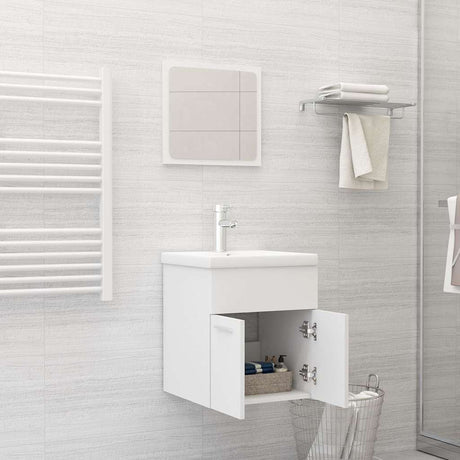 2 Piece Bathroom Furniture Set Engineered Wood