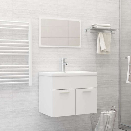 2 Piece Bathroom Furniture Set Engineered Wood