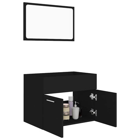 2 Piece Bathroom Furniture Set Engineered Wood