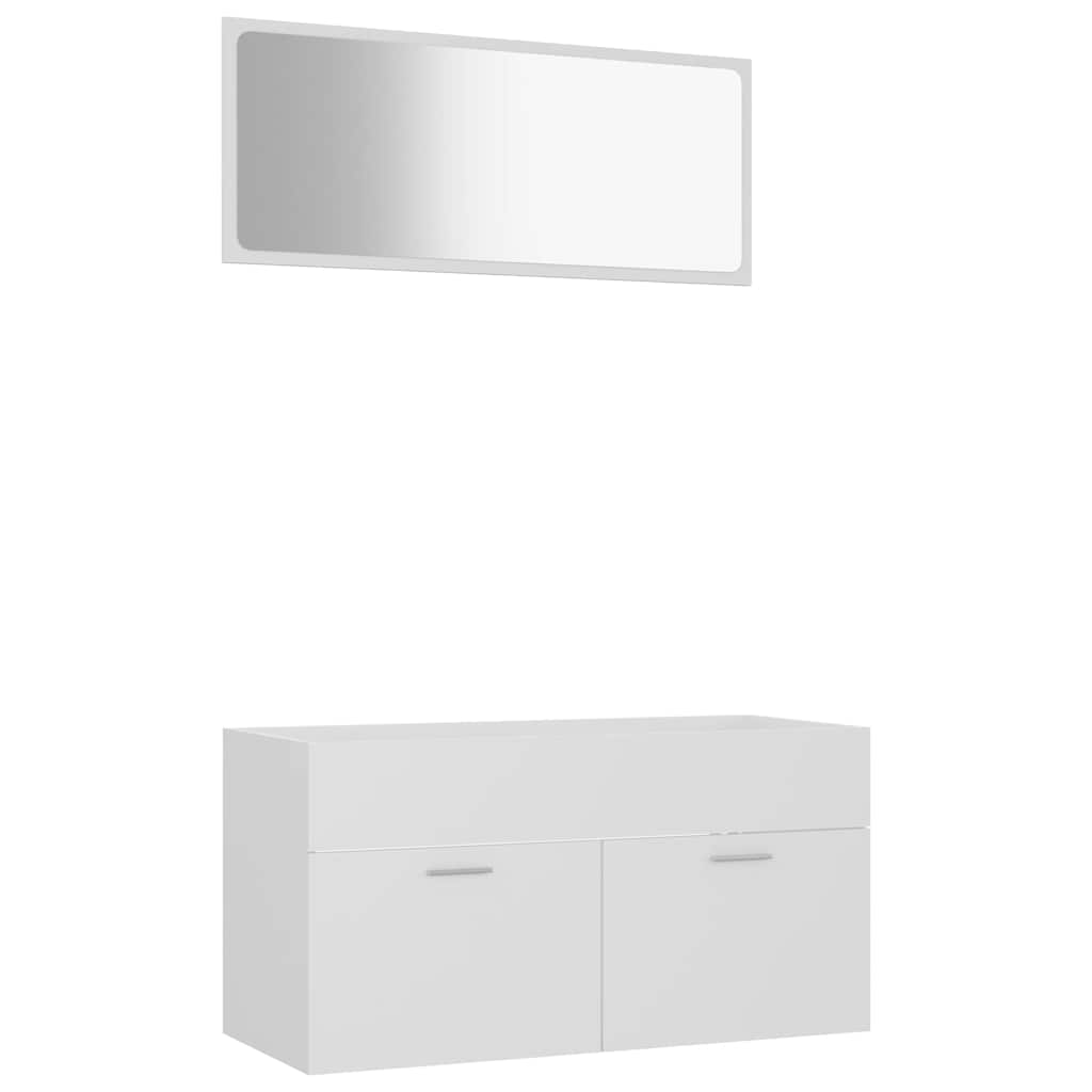 2 Piece Bathroom Furniture Set Engineered Wood