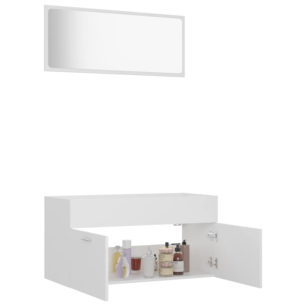 2 Piece Bathroom Furniture Set Engineered Wood