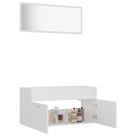 2 Piece Bathroom Furniture Set Engineered Wood