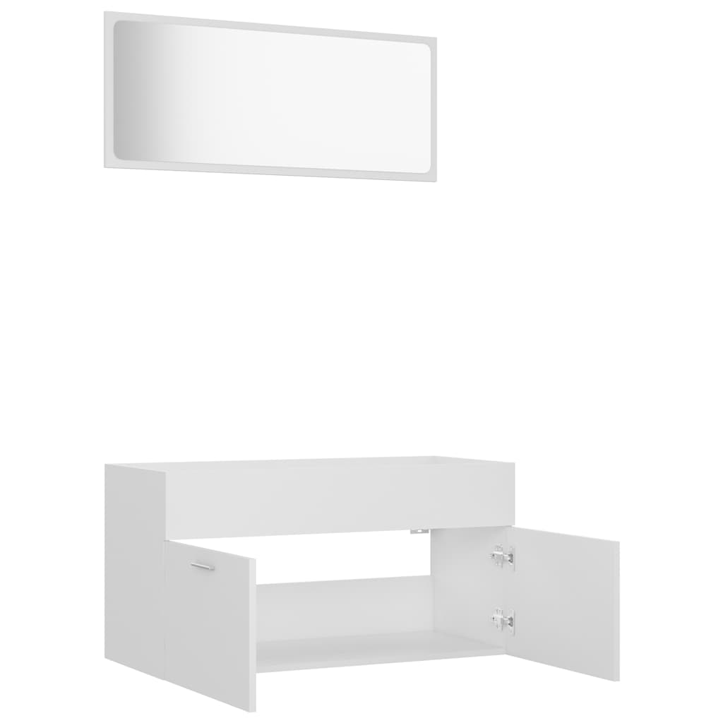 2 Piece Bathroom Furniture Set Engineered Wood