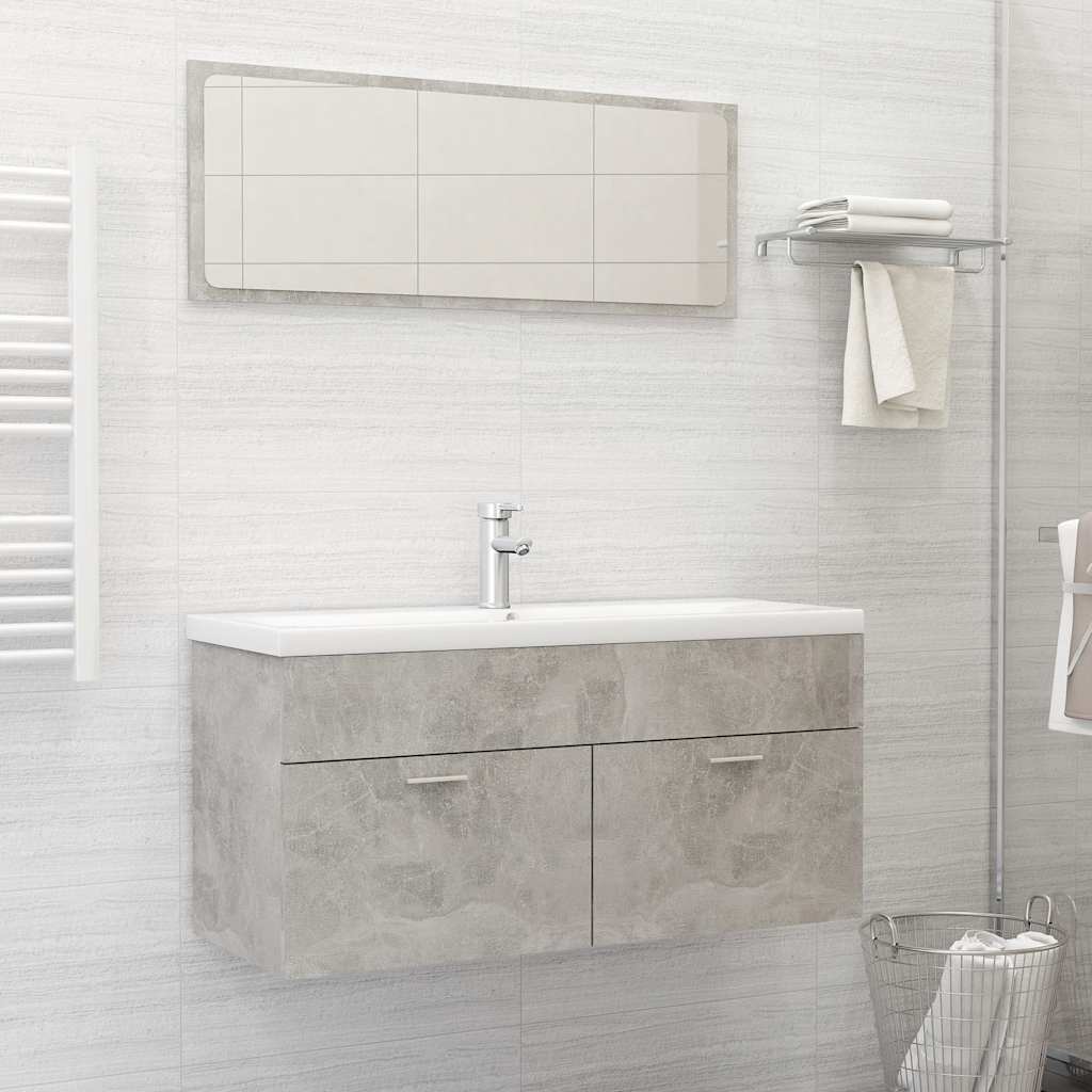 2 Piece Bathroom Furniture Set Engineered Wood